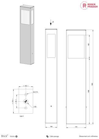 moderne Wegeleuchte 80cm